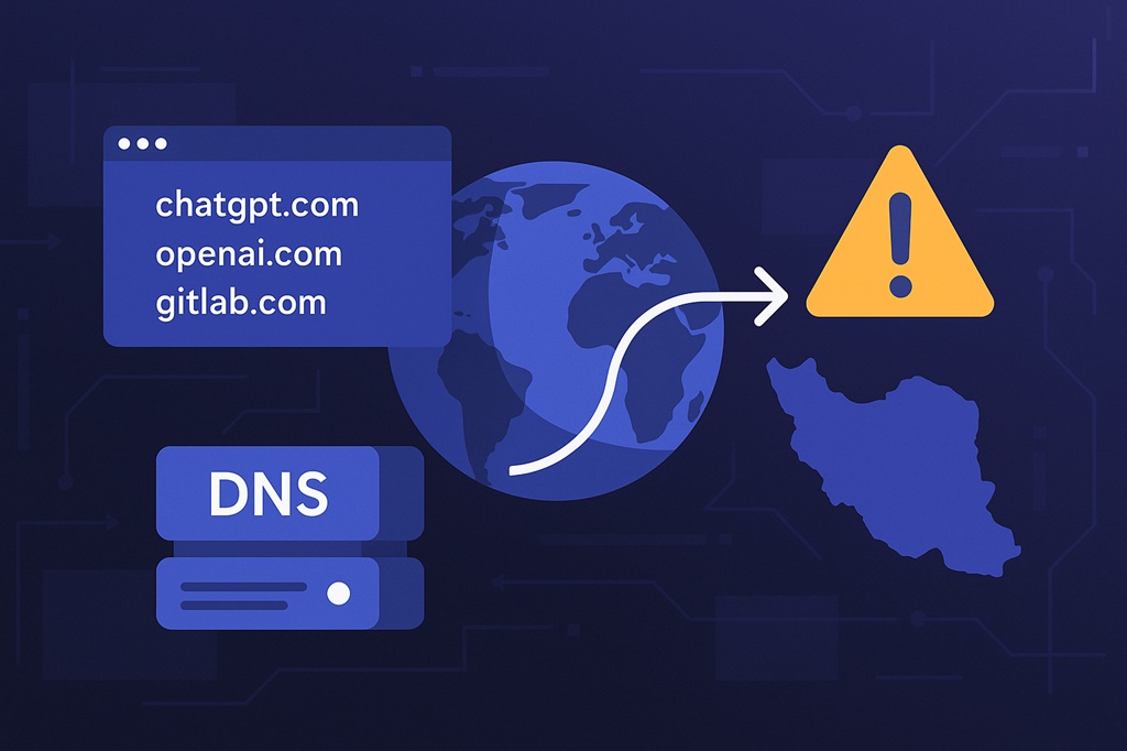رفتار DNS اپراتور ایرانسل با دامنه‌های تحت تحریم
